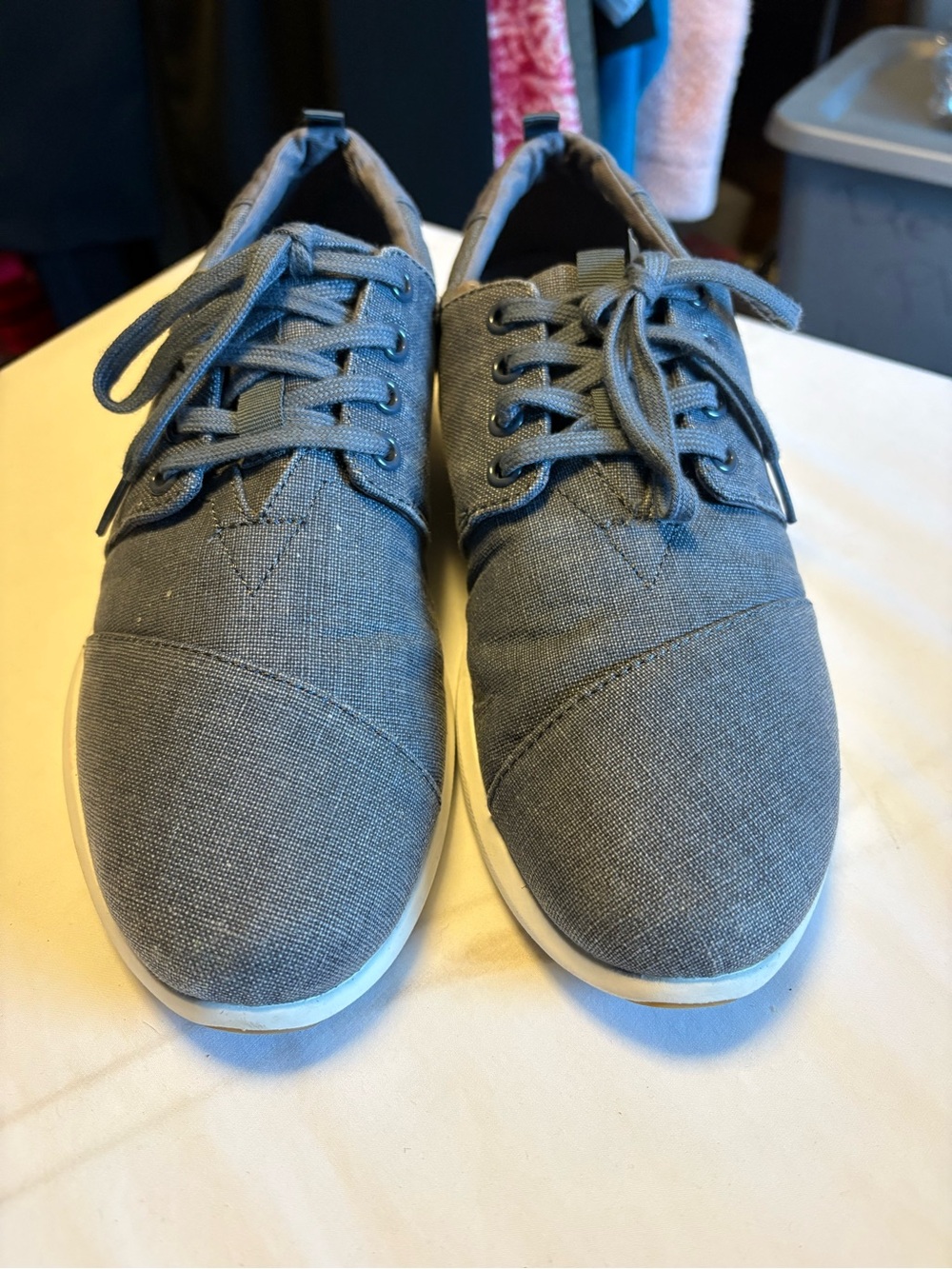 Toms Men's Blue Canvas Lace-Up Athletic Sneakers